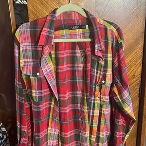 Lauren women XXL multi color blouse